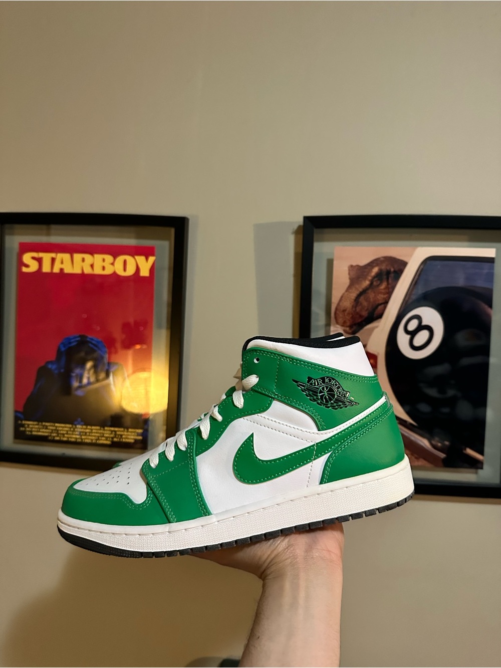 Nike Air Jordan 1 Mid Men’s Sneaker - White/Green